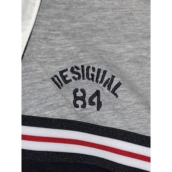 Desigual Men's Sz XXL Black/Gray Colorblock Striped Rugby Pocket Polo Shirt euc - Picture 5 of 9